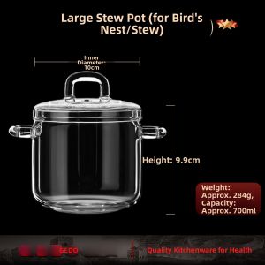GEDO | Water Bath Glass Double Boiler for Birds Nest Steaming