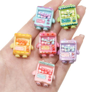 2pcs New Cute Simulation Candy Machine Resin Beads Ornament Doll House Decoration Loose Space Beads for DIY Scrapbooking Crafts Keychain Accessories