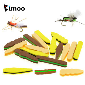 Bimoo 15pcs Mix/Box EVA Foam Hopper Body Fly Tying Material For Tying Grasshopper Fly Floating Dry Fly Trout Bass Fishing Lures