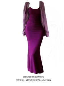 2024 ฤดูใบไม้ผลิขนาดใหญ่สีม่วงมม.หางปลาชุดSuspendersและกระดาษชิ้นเสื้อOuterwearสําหรับผู้หญิงสูงเอวชุดยาว