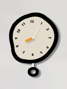 Modern Creative Wall Clock Home Decor Art Living Room Hanging Clock No Drilling Required New 2025 Model Wood Material