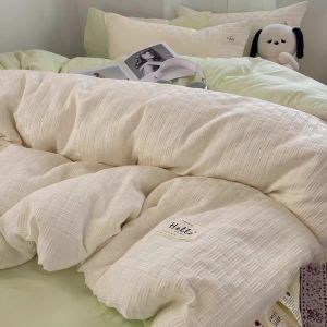 New 2025 Bubble Wash Cotton Duvet Cover Single Piece 150x200x230 Student Dormitory Single Person Quilt Cover Breathable Modern Simple Style