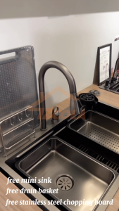 IZCOLA SINKI DAPUR VOLCANIC ROCK NANO SUS304 / SINKI AIR TERJUN