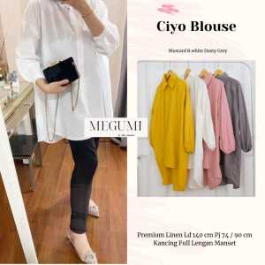 Blouse Oversize Ciyo Bahan Linen Premium Pakaian Wanita Muslimah Basic