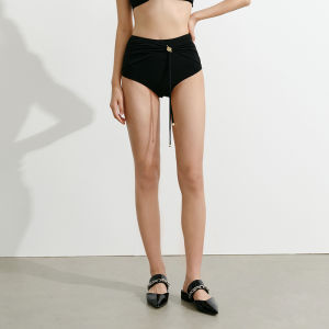 Showroom Matched Elastic High-waist Swim Bottoms