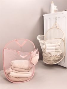 ถังเสื้อผ้าสกปรกติดผนังแบบพับได้ขนาดใหญ่ ถังเสื้อผ้าสกปรกแบบพกพา ถังเสื้อผ้าสกปรกแบบแยกชั้น ถังเสื้อผ้าสกปรกสำหรับใช้ในบ้าน