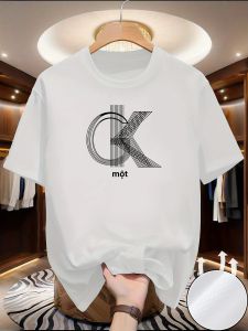 Áo Thun Nam In Hình Thời Trang Tay Ngắn Cổ Tròn Chất Liệu Polyester Thoáng Khí Thoải Mái Thiết Yếu Cho Mùa Hè