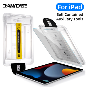DANYCASE Tempered Glass Screen Protector Set for iPad Air 4/5 10.9 10th 11th A16 Air 11 13 M2 M3 Pro 11 13 M4 2018-2022 Pro 12.9 7/8/9th 10.2 5/6th Air 2 Pro 9.7 Air 3 Pro 10.5 Mini 6 Mini 7 A17 Pro 8.3 Anti-Burst HD Protective Film With Tool