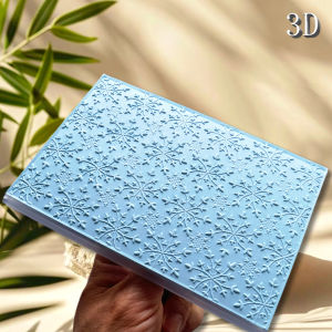 A set of elegant snowflake decorative pattern embossed folder 3D texture pattern background plastic manual template used for