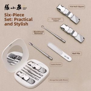 Zhang Xiaoquan | Nail Clippers Kit Anti-Splatter Arc and Flat Mouth Nail Clippers Cuticle Pusher Nail File