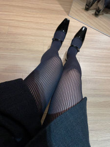 360 Degrees Seamless Integrated Thin Vertical Lines Slim Looking Leggings Export Fall and Winter Pantyhose 80D Thick Stockings Plus Size Female