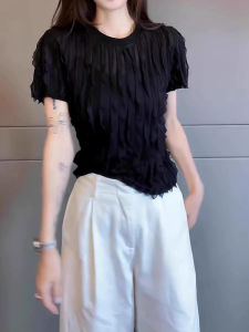 เสื้อยืดแขนสั้นผู้หญิงไซส์ใหญ่สไตล์ยุโรป ทรงเข้ารูป ปกโปโล ทรงหลวม สไตล์ฤดูร้อน 2025 เสื้อผ้าทำงานสำหรับผู้หญิง