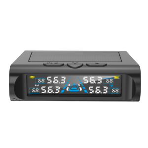 USB/Solar TPMS Temperature Monitor with 4 External Sensors Digital LCD Display 0-6.8Bar T21 Tire Pressure Gauge Car Tyre Monitor
