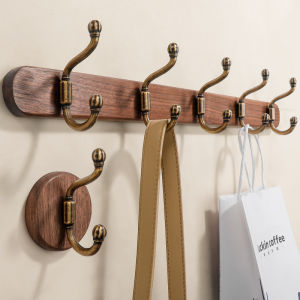INNDUN | Vintage Chinese Style Wooden Clothes Hooks
