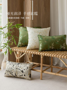 Nệm Gối Hình Tre Xanh Sang Trọng Nệm Gối Phòng Khách Nệm Gối Lưng Nệm Gối Đầu Đệm Ghế Sofa Họa Tiết Hoa Bằng Vải Lụa Mềm Mại