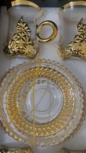 GELAS ARAB SET LEPEK ISI 6PCS CANGKIR SET TATAKAN KACA