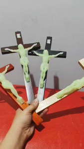 Wooden Cross With Luminous Glow in the Catholic Religion Cross 12 inches