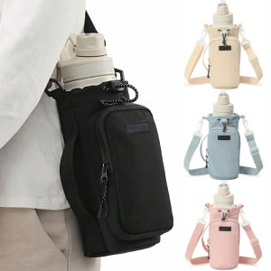 Outdoor Sports Water Bottle Bag with Adjustable Shoulder Strap and Phone Pocket Water Bottle Sleeve for Hiking Camping Gym