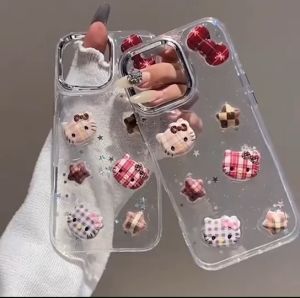 CASE DIY ลายแมวหัวใจโบว์ เคสตัวนูน เคสงานโปร่งใส