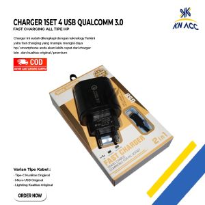 KN ACC - NVN-PTC09 CHARGER 1SET 4 USB QUALCOMM 3.0 FAST CHARGING ALL TIPE HP