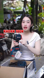 [ ANTIKICKBACK ]Máy Khoan Pin Bossun BS-ID180PRO Lực Siết 180Nm Đầu Kẹp 13mm Động Cơ Lõi Đồng