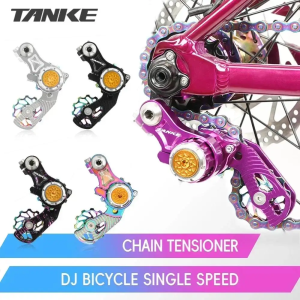 TANKE MTB Chain Tensioner CNC Pulley Single Speed Tighten Guide Stretcher for DJ/Folding/Mountain Bike High Hardness Anti-Slip