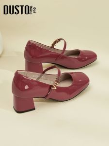 DUSTO | Red Bridal Shoes Autumn High Heels Mary Jane Pumps