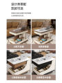 Elevating Rock Surface Coffee Table Multi-Functional Sofa Side Table Small Household Living Room Mobile Cart Trendy Table. 