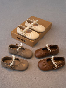 Princess Style Soft Bottom Bean Shoes for Girls Spring Autumn New Model Childrens Shoes Magic Town Brand Leather Patch Closure