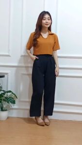 GW - ATASAN WANITA LILY TOP / ATASAN KERAH CROP TOP WANITA