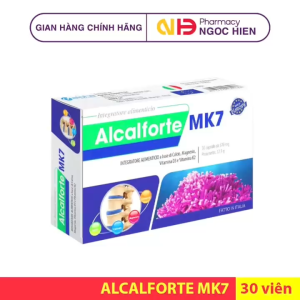 Canxi tảo biển ALCALFORTE MK7 bổ sung Canxi Magie Vitamin K2 & D3 hỗ trợ xương khỏe mạnh (30 viên)