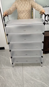 Shoe rack with cover dustproof storage rack stainless steel shoe storage rack for home dormitory