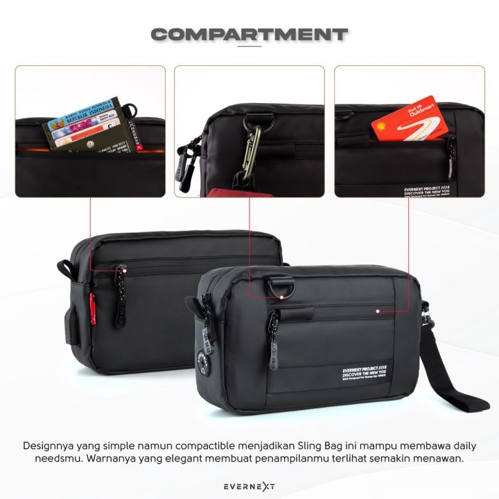 hand bag 3in1 pouch sling bag tas selempang pria waterproof pria