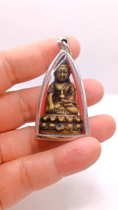 K662 พระกริ่ง ชินบัญชร หลวงปู่ทิม อิสริโก วัดละหารไร่ เนื้อทองแดง ขนาด 2.5x5.0 กรอบพระ สแตนเลสแท้