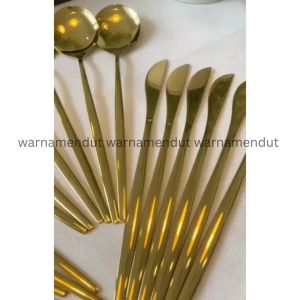 Set Alat Makan Sendok Garpu Pisau Stainless Steel Anti Karat 24Pcs WMO YUDS0053