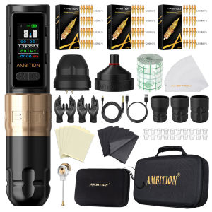 AMBITION | Ambition Soldier Max Kit Straight Rod Stroke 4.0mm Wireless Tattoo Machine Color Screen Billing Battery 2400mAh Coreless Motor