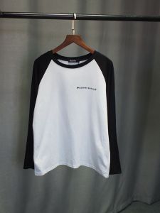 Black and White Patchwork Mid Length Long Length K-style Spring and Summer Long Sleeves T-shirt Female Loose Raglan Sleeve Cartoon Print Cotton Base Shirt