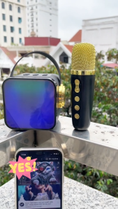 Loa bluetooth ZX-03 tích hợp hát karaoke âm thanh sống động đèn led RGB đổi màu hát đôi hiệu ứng vang chế độ ghi âm