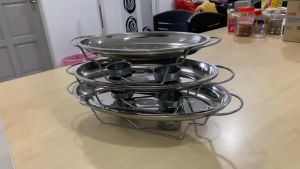 MLK Oval Plate Warmer [SELL WITH SET] Food Heater Fish Plate Pemanas Makanan Pinggan Ikan Set