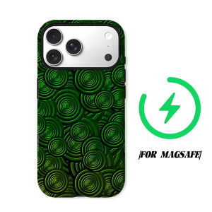 BILIBILI | green black concentric Phone Case for iPhone 18 17 16 15 14 13 12 11 Air Pro Max Plus Double-layer Cover