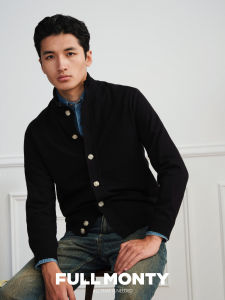 Mandarin Collar Machine Washable Mens Sweater