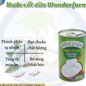 [Combo 2lon x 160ml] Nước Cốt Dừa Wonderfarm Đóng Lon Tiện Lợi
