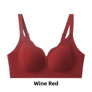 miiow | Wireless Seamless Bra Womens Anti-Large Breast Projection Top Lift Reduction Side Effect No Steel Ring V-Neck Underwear