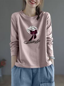 Big Sale Leak-Picking ~ Export Export Tail Single Cut Label Cotton Spring and Summer Loose T-shirt Female High-End Casual Slim Looking Tops