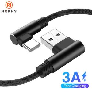 Cáp USB Type C 90 Độ Sạc Nhanh Truyền Dữ Liệu Dành Cho Samsung S20 S21 S22 Ultra Xiaomi Mi Redmi K40 Google Huawei - Dây Bện