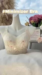 FallSweet 2PCS Wireless Lace Push Up Bra for Women Plus Size Full Cup Seamless Comfortable Breathable Brassiere Female Lingerie