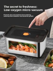Premium Stainless Steel Microwave Safe Food Grade Sealed Box with Lid Kitchen Storage Container Corrosion Resistant Rectangular
