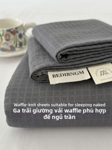 KAMONI | Ga Giường và Vỏ Gối Đơn Chất Liệu A Class Có Họa Tiết Waffle