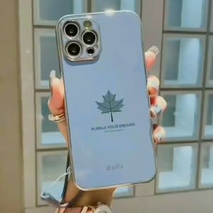 Case Samsung M34 5g A24 4G A54 A34 5G Maple Daun Plating List Gold Free Tali Lanyard Silikon Soft Casing Handphone