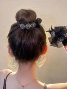 Fancy Zama Tail Buckle Barrettes Female Back Head Bows Rhinestone Hair Claws Summer Large Size Clip Balls Hair Clip